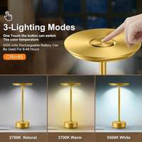 Lampe de table sans fil rechargeable à LED avec capteur tactile, veilleuse sans fil, lampe de lecture pour restaurant, hôtel, bar, chambre à coucher, décoration