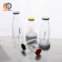 Botol Jus Kaca Bening Berkualitas Sempurna 150ml 250ml 500ml 1L Botol Susu Kaca dengan Tutup Logam Botol Minuman