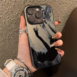 Caer en la oscuridad Impresión de llave plateada galvanizada TPU PC Funda para teléfono móvil para Iphone 8 X Xr Xs 11 12 13 14 15 16 17 Pro Max - Product Image 1