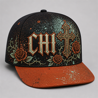 Cappello Snapback con Visiera Curva, Stampa Personalizzata, 5 Pannelli, Stile Trucker, Frontale in Schiuma, Rete Traspirante, Streetwear Urbano West Coast Gothic Chicano, Vendita all'Ingrosso