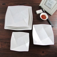 Assiettes carrées en mélamine blanches de 10 pouces pour restaurant, vaisselle en plastique, vente chaude