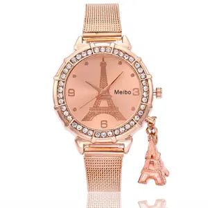 Nouveauté, vente flash, montre-bracelet à quartz pour femme, fille, avec bracelet en maille, tour Eiffel de <span class=keywords><strong>Paris</strong></span>, Relogio Feminino Relojes, cadeau - Product Image 1