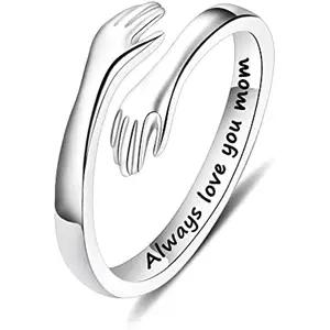 personality creativity Hug ring Suitable for female teenagers adjustable fine jewelry rings Mother's Day Valentine's Day gift