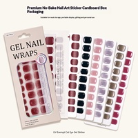 Autocollants pour ongles en gel effet œil de chat tendance 2026, sans UV, auto-adhésifs, sans cuisson, imperméables, pour nail art, coffret cadeau