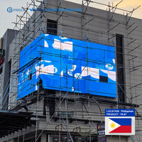 P6.67 Papan Reklame LED Luar Ruangan 13,44 X 5,12 m Tampilan Digital Pemasangan Tetap untuk Proyek Komersial di Filipina