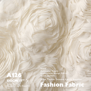 ヘッドスカーフドレスウェディングドレス用高品質の手描きのウェーブテクスチャフラワーバッド3次元刺繍生地 - Product Image 4