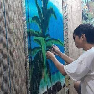 Rouleau de perles en bambou fait à la main, diviseur suspendu OEM à motif vertical pour la maison, disponible au Vietnam - Product Image 3