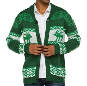 Matching Family <strong>Christmas</strong> Sweater 100% Cotton Jacquard Knit Holiday Pullover Custom Logo Ugly Xmas Wholesale Factory OEM ODM Set - Product Image 3