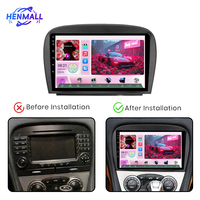 Qualcomm Snapdragon 9 Inch 2DIN Layar IPS GPS WiFi Amplifier Stereo Mobil untuk Mercedes Benz SL500 R230 Pemasangan di Dasbor 1 Tahun
