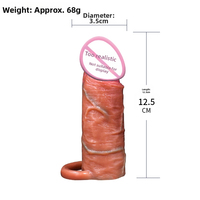 Manchon pénien creux en silicone liquide souple pour hommes, extenseur à texture réaliste épaissie, jouet sexuel pour couple adulte
