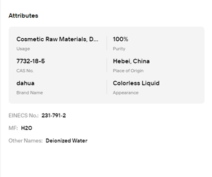 Agua Desionizada de Grado Cosmético CAS 7732-18-5, Solvente Puro y Estéril para el Cuidado de la Piel y la Formulación de Cosméticos - Product Image 6