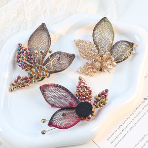 Pince à cheveux DIY en fil de cuivre tressé à la main Gillian et broche papillon <span class=keywords><strong>color</strong></span>ée pour la décoration de vêtements - Product Image 3