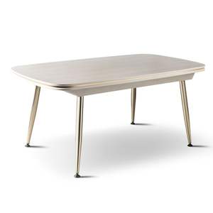 Mesa de Comedor de Mármol de Lujo Rosse Marmaris, Ovalada, Extensible para 6 Personas, Diseño Europeo Moderno, Turquía - Product Image 4