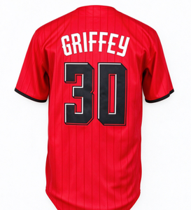 Camiseta de béisbol con estampado rojo para hombre, camisa deportiva de manga corta, ropa de equipo transpirable de secado rápido, camiseta con número y nombre personalizados, 100% poliéster - Product Image 4