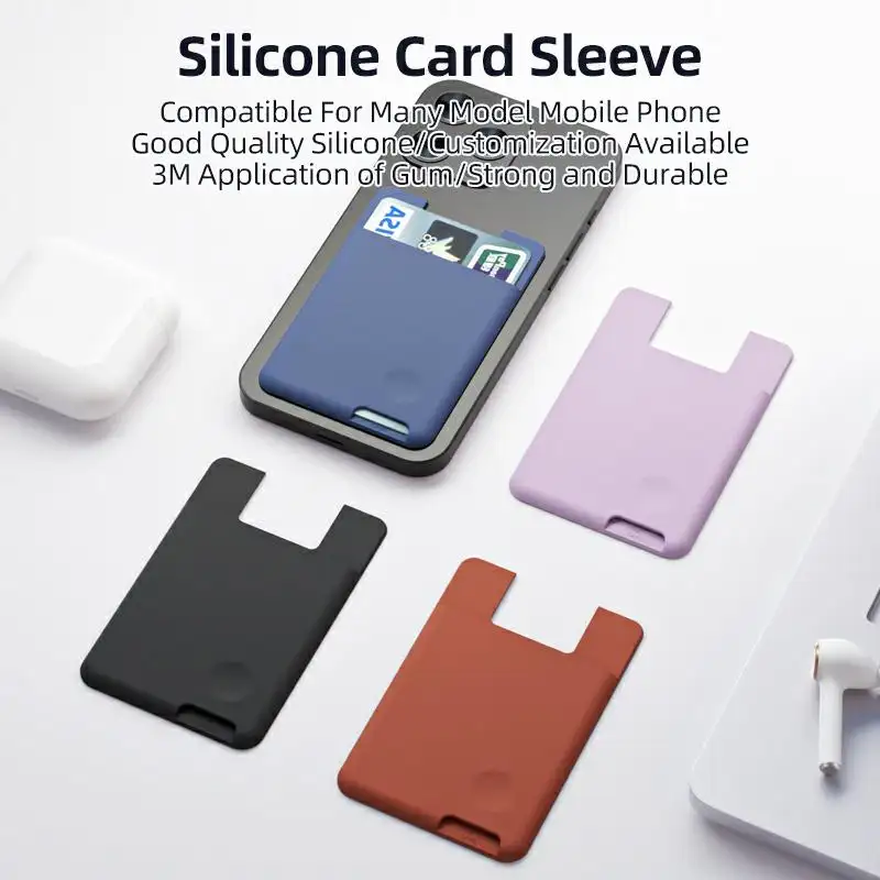 맞춤형 실리콘 접착 전화 카드 홀더 스틱 휴대 전화 뒷면 스티커 전화 카드 홀더