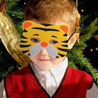 Masques en feutre pour cosplay d'animaux de la forêt, imprimés par transfert thermique, multicolores, cadeaux de fête d'Halloween, garçons, filles, tissu, zoo