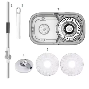 Mopa giratoria redonda superventas de fábrica para limpieza de suelos, con cubo de limpieza giratorio 360 y separación de agua sucia - Product Image 2