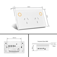 Prise intelligente Makegood Tuya RGB avec rétroéclairage Zigbee, mesure de la consommation d'énergie, verre trempé, compatible Alexa et Google Home, prise de courant SAA