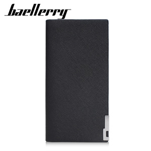 กระเป๋าสตางค์ใบยาวบางเฉียบสำหรับผู้ชาย BaeLlerry หนัง PU สีพื้น ที่ใส่บัตรบางเฉียบ สำหรับใช้ในชีวิตประจำวัน สีดำ สีน้ำเงิน สีเทาอ่อน - Product Image 5