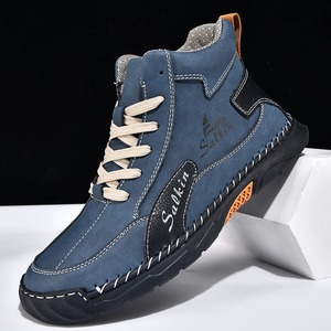 Bottes de sport décontractées légères en cuir souple de luxe, style tendance à bout haut pour la marche, chaussures personnalisées pour hommes - Product Image 2