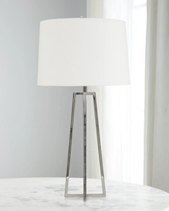 European Minimalist Design Hotel <b>LED</b> <b>Bedside</b> <b>Table</b> Lamp Energy Saving Iron Body with Chrome Finish for Living Room - Product Image 2