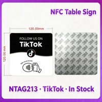 Autocollants de table en acrylique personnalisables en plusieurs langues, carte d'avis Google, code NFC QR, appuyez pour noter l'expérience