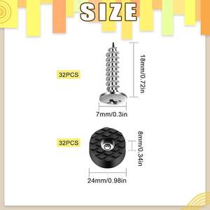 Coussinets de meubles de 30mm/1.18 "avec vis, pieds ronds en caoutchouc à <span class=keywords><strong>visser</strong></span> pour meubles, pieds en caoutchouc antidérapants pare-chocs protecteur de sol - Product Image 2