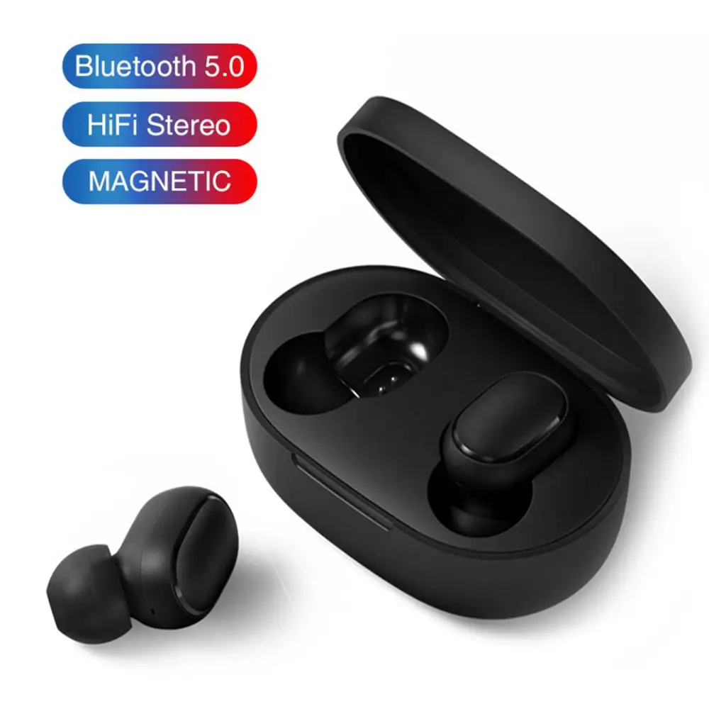 A6S Bt Headsets VS Redmi Airdots Wireless Earbuds 5.0 TWS Earphone Noise Cancelling Mic for iPhone Xiaomi Huawei Samsung