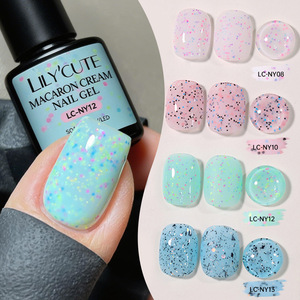 Vernis à ongles gel effet crème glacée pailletée, couleur macaron, crémeux, frais, brillant, pour manucure et nail art, vente en gros - Product Image 3