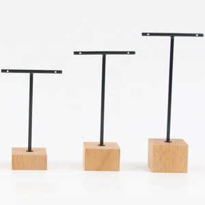 Présentoir à boucles d'oreilles avec base en bois ronde et carrée, support de présentation de bijoux multi-spécifications pour boutique, photographie, vente en gros - Product Image 5