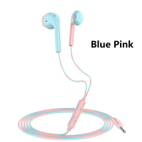 Headphone Berkabel 3.5mm Warna-warni HiFi dengan Earbud Bass Peredam Kebisingan Stereo