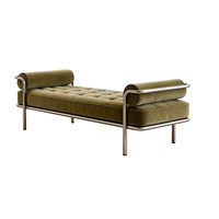 Banc de style Bauhaus, banc long design en acier inoxydable pour réception de café, magasin de vêtements et tabouret de bout de lit pour chambre