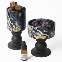 Diffuseur de luxe sans flamme en pierres précieuses, kit d'aromathérapie aux huiles essentielles, décoratif haut de gamme