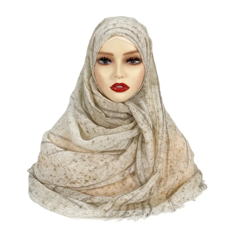 Islam ethnique luxe acrylique pashmina tissé châle rayé voiles cachemire laine cheveux écharpes gland turbans hijab pour les femmes musulmanes