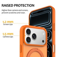Coque de téléphone magnétique PC effet seconde peau avec protection 360° en gros °   Support rotatif pour iPhone 18 Pro 17 Pro, coque de protection antichoc
