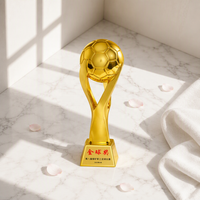 Trophée de football personnalisé gravé en or, argent, cuivre ou résine pour les matchs sportifs et les championnats
