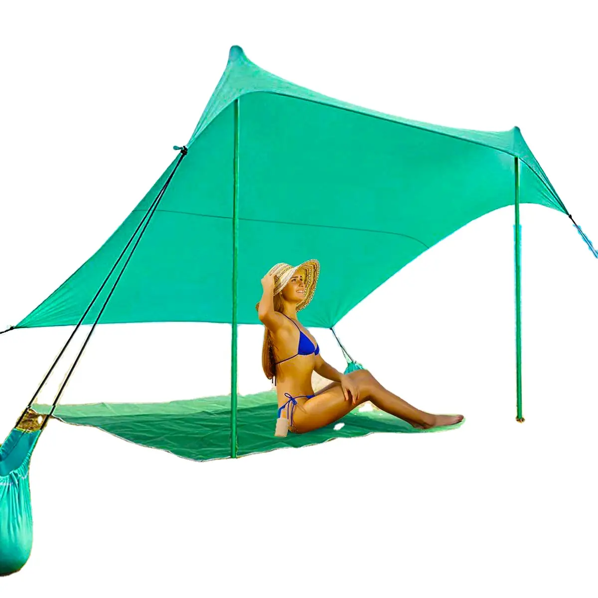 Portable Sun Shade Family Beach Tent Shelters Sun, Camping Hexagonal Uv Protection Sunshade Beach Tent sun shelter