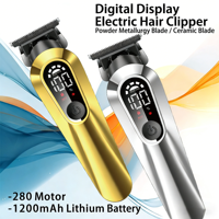 Tondeuse à cheveux électrique à affichage numérique, batterie 1000 mAh, charge en 1 à 3 heures |   Vente en gros transfrontalière pour usage domestique et professionnel en salon