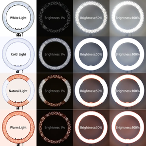 ไฟวงแหวน18นิ้วคุณภาพสูงไฟวงแหวน LED สำหรับถ่ายภาพพร้อมขาตั้งกล้องสำหรับการแต่งหน้าแบบสตรีมสดร้านตัดผมร้านสตูดิโอ - Product Image 2