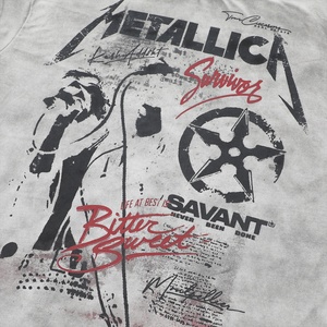 Camiseta de Hombre de Marca Vintage, Estilo Urbano, Manga Corta, Corte Regular, 100% Algodón, Estampado, Lavado Desgastado, Estilo Rock - Product Image 4