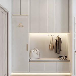 Simple Storage Entrance Cabinet Solid Wood Integrated Wall Storage for Living Room or Hotel-factory Direct Modern <strong>Bedroom</strong> - Product Image 1