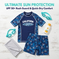 Maillot de bain homme anti-UV, extensible, respirant, séchage rapide, taille basse, résistant au chlore, style vintage, longueur genou, protection anti-UV