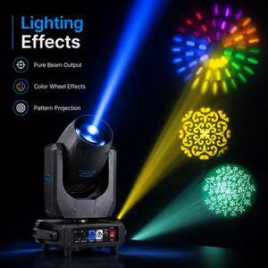 Projecteur à tête mobile 250W 8R Beam 18CH DMX512 16 bits Pan 540 °   Inclinaison 250 °   Prisme Gobo Frost CRI90 IP20 pour Concerts, Clubs, Théâtres - Product Image 5
