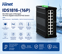 Switch PoE Industrial L2 Administrado de 16 Puertos, 16 Puertos Gigabit RJ45 de Cobre 1000/100/10M, IP40, Protección contra Sobretensiones de 40~75 6KV