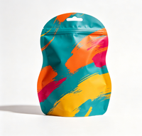Sachet alimentaire personnalisé découpé sur mesure, forme irrégulière, en Mylar holographique, qualité alimentaire, thermoscellable, impression numérique, sac plastique en aluminium