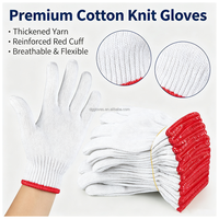 Gants de travail en coton industriel 30-80g, respirants, antidérapants, tricotés pour entrepôt et construction, OEM disponible, couleur personnalisable