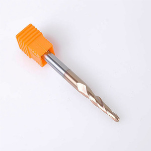 Fraise conique à double denture en carbure super dur de 10 mm, à bout sphérique, avec revêtement CR, OEM ODM, pour fraisage en montée, Yueyi - Product Image 2