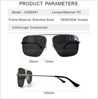 Lunettes de soleil métalliques JJH26047 pour hommes, légères, protection UV400 complète, activités de plein air, logo personnalisé, lunettes de conduite