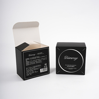Emballage cosmétique chinois, boîte en carton blanc, boîte pliante en carton noir pour poudre libre, boîte en papier à extrémité pliée
