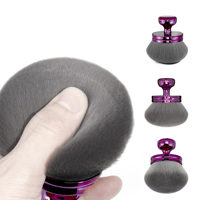 Pinceau de Maquillage Corporel Extra Large en Gros pour Applicateur de Bronzer et Autobronzer pour les Jambes, Pinceau Kabuki Rond Violet